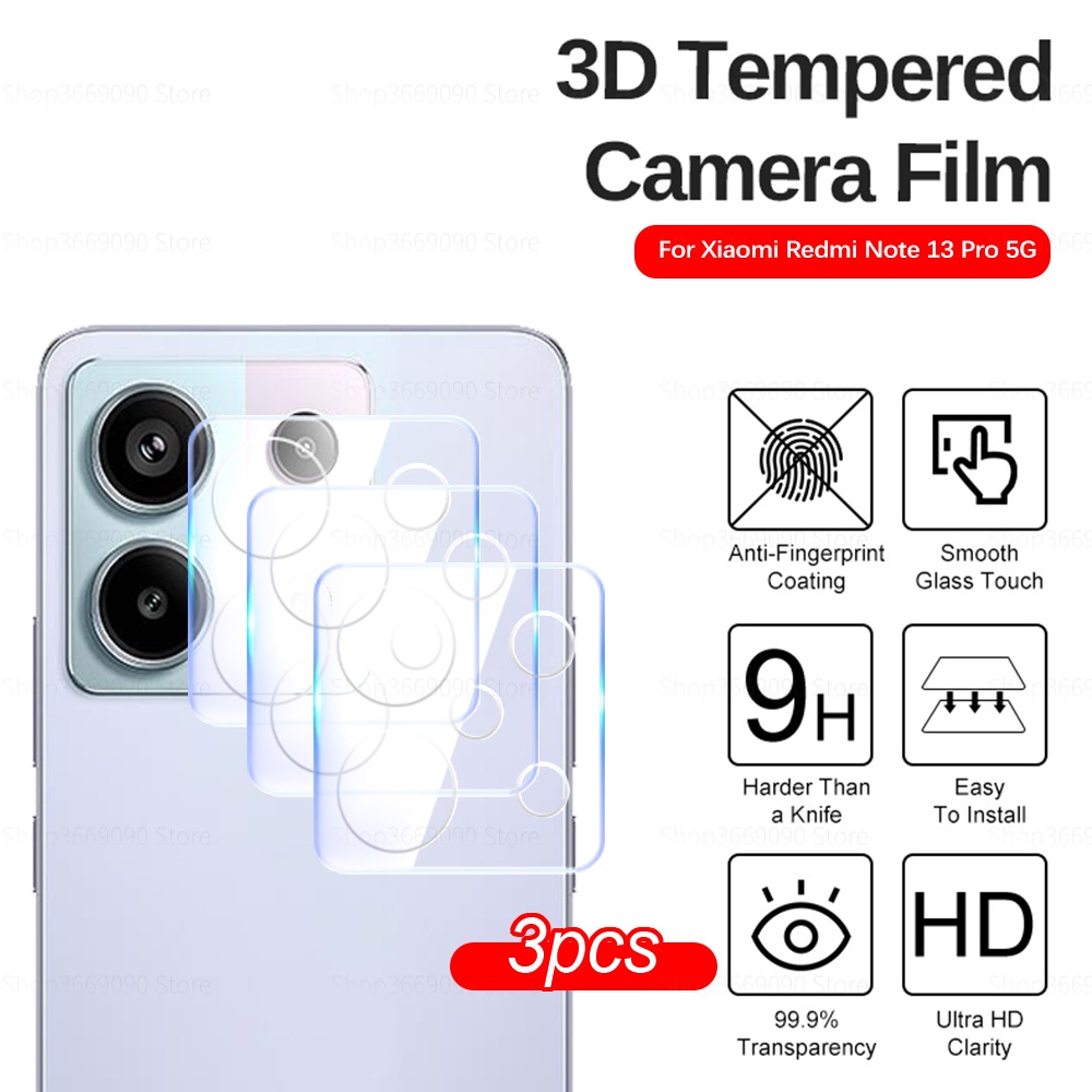 ฟิล์มกระจกนิรภัยกันรอยเลนส์กล้อง ด้านหลัง 3D สําหรับ Xiaomi Redmi Note 13 Pro 5G Note 13 Pro+ 13Pro Note13 1~3 ชิ้น