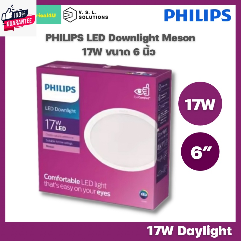 Philips ดาวน์ไลท์ 17W 6 นิ้ว LED 59466 MESON กลม Downlight