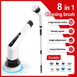8 IN 1 Multifunctional Electric Cleaning Brush 8 Brush Head Cleaning Bathtub Brush Kitchen Cleaning