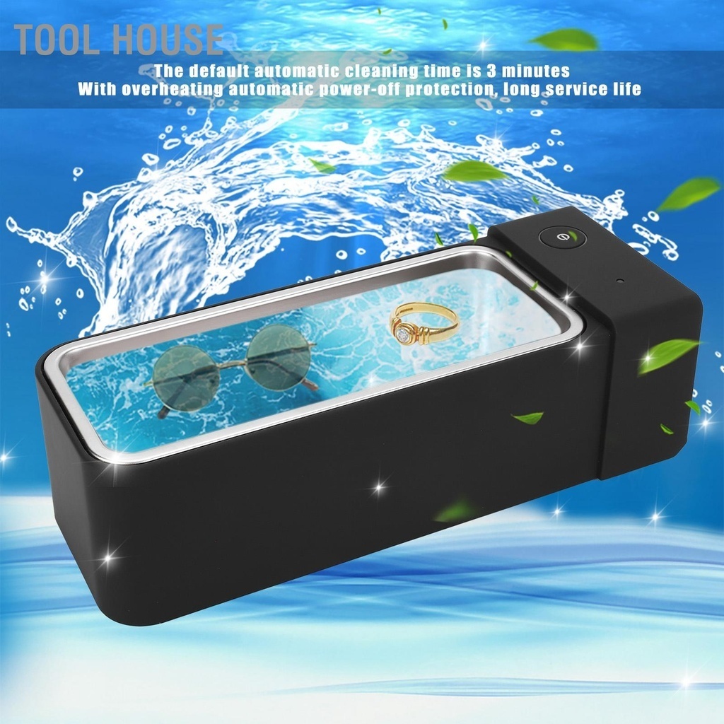 Tool House Jewelry Washing Machine Black 50kHz Ultrasonic Cleaner for Glasses MK186 600ml 15W