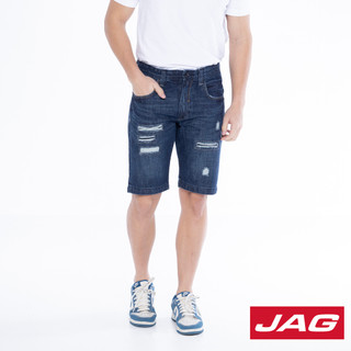Jag Men's Black Distressed Denim Slim fit Shorts in Platinum Wash - Trendy and Comfortable Fit