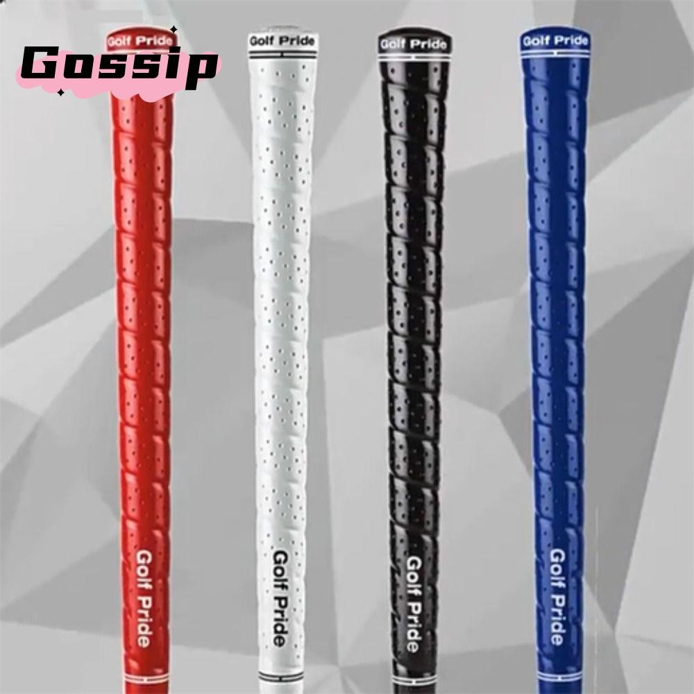 Gossip Golf Club Grip, เสาไม้ยาง Golf Grip, แถบเหล็กคุณภาพสูงสีแดง/สีฟ้า/สีดํา/สีขาวลื่น Golf Handle Grip Outdoors