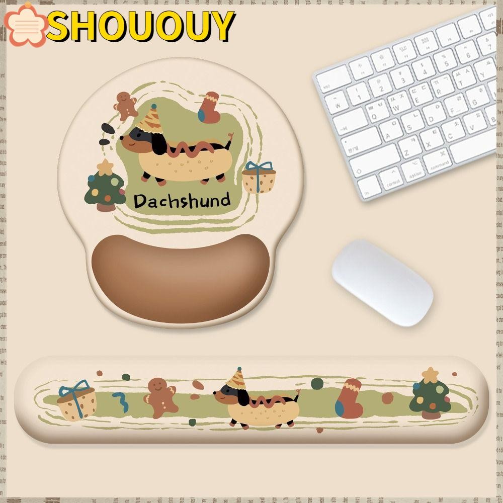 โชอูย แผ่นรองข้อศอก, แผ่นรองรองรับมือป้องกันแผ่นรองข้อมือที่สะดวกสบาย, แผ่นรองเมาส์ตามหลักสรีรศาสตร์แบบนุ่มกันลื่นน่ารัก