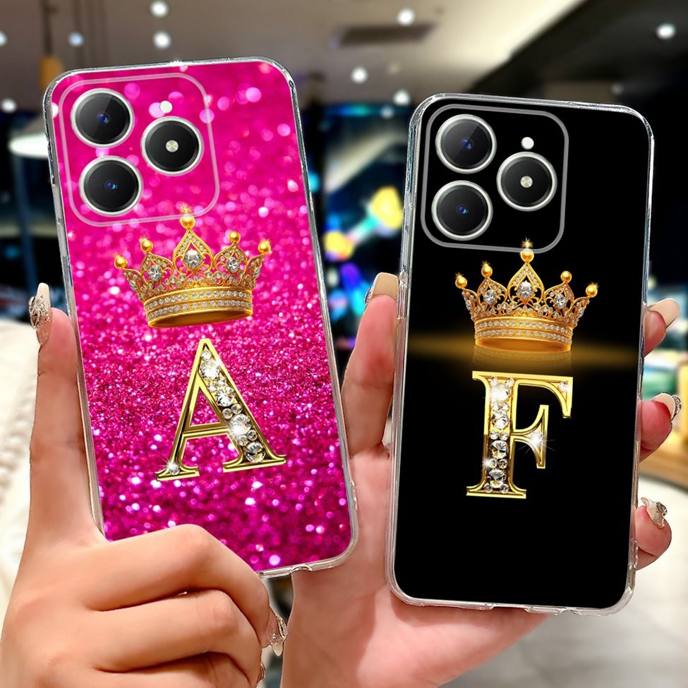 สําหรับrealme C61 RMX3930 C63 RMX3939 เคสโทรศัพท์สําหรับRealme C63 4GกรณีใสความงามAZ Letter Soft TPU