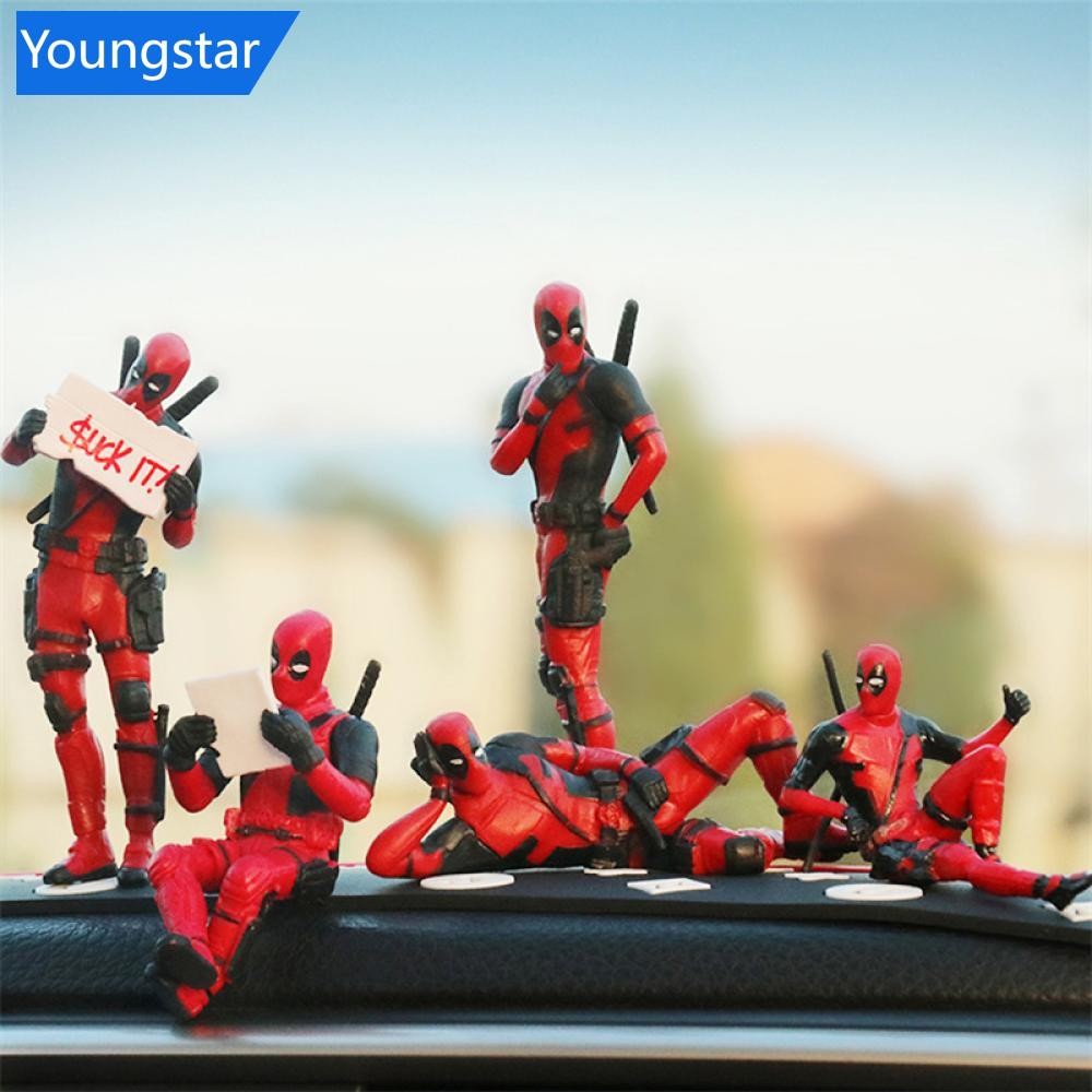 FYY Cool ตัวละคร Deadpool Action Figure เครื่องประดับภายในรถยนต์อะนิเมะ Fingurine ตกแต่ง PVC คอลเลกชันของเล่น