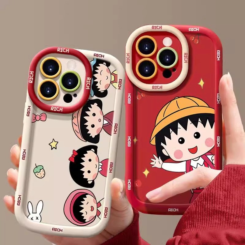 เคสโทรศัพท์ซิลิโคนสำหรับมารุโกะ แอปเปิ้ล 16/14 พลัส/13 12 มินิ/16 โปรแม็กซ์ กันกระแทกและกันรอยนิ้ว