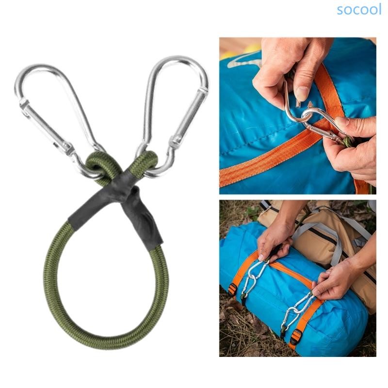 Soc * Strong Elastic Bungee Straps Elastic Tie Strap String String with Carabiner Hooks Heavy Duty Bungee Cord Camping Ornament
