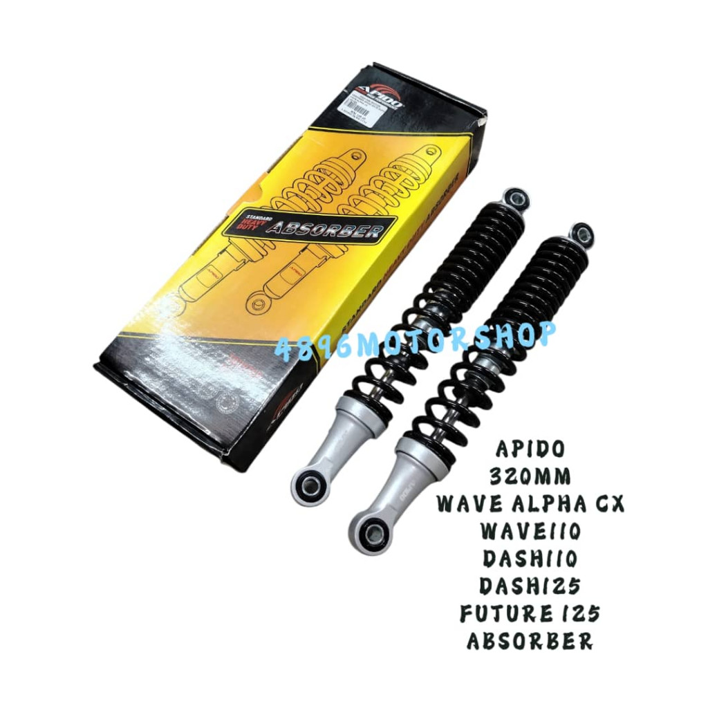 APIDO ( 320MM STD ) ABSORBER HONDA WAVE ALPHA CX / WAVE110 / DASH 110 / DASH 125 / FUTURE 125 REAR S