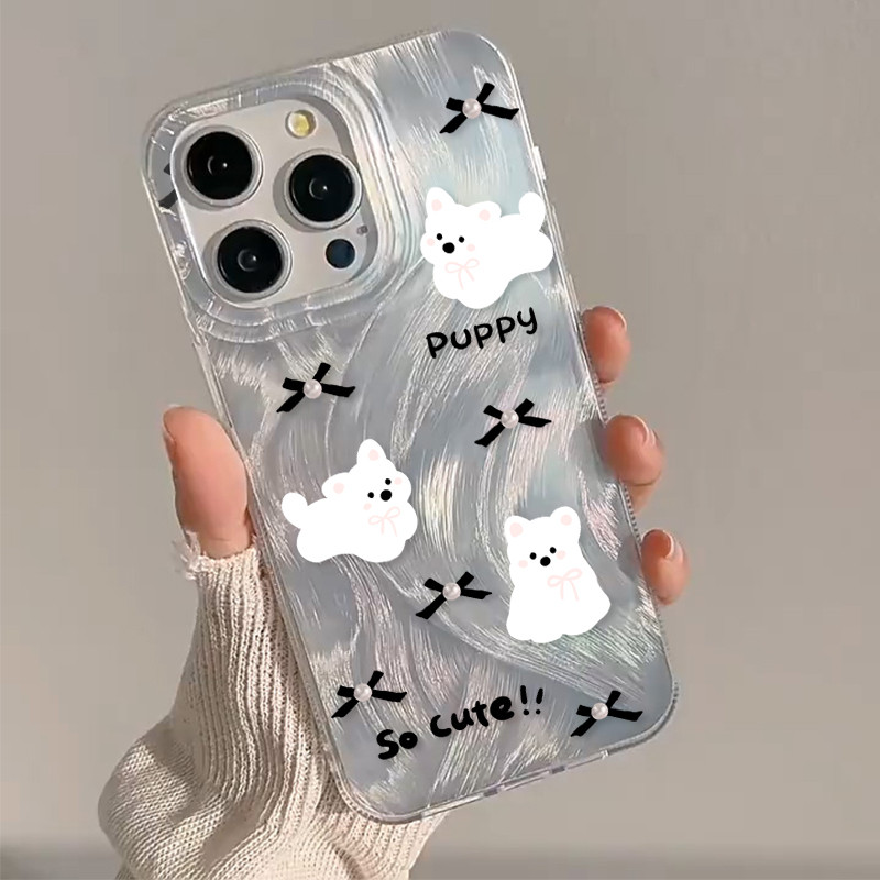 การ์ตูน West Highland สีขาวลูกสุนัขเคสโทรศัพท์สําหรับ OPPO Reno 13 13F 12 12F 11 11F 10 8T 8Z 7Z 8 Pro Plus 7 6 5 Pro 4 Lite 5F 6Z 5K 4F 5G 4G Glitter นุ่มกันกระแทก ฝาครอบ