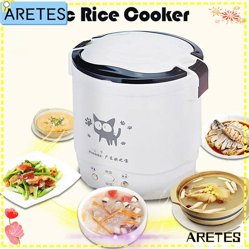 Arets หม้อหุงข้าวไฟฟ้า ทําอาหาร|กระทะ 12V 24V 220V MultiCooker, หม้อแบบพกพาทําอาหารสําหรับรถยนต์รถบรรทุกบ้านซุปโจ๊กหม้อหุงข้าวในครัวเรือน