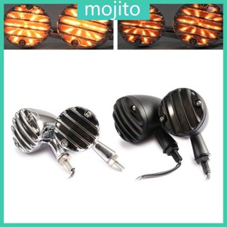 Mojito ไฟเลี้ยว ไฟตัดหมอก LED DC12V 6W สีเหลือง สไตล์เรโทร สําหรับด้านหน้า และด้านหลัง