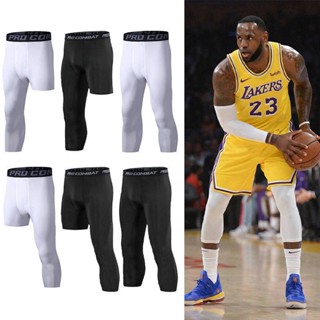 Fitness Pants Mens Cropped Tights Basketball High Elastic Training Base Pants Running Workout Pants Soccer Uniform American Style 0Q8S