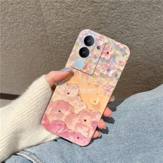 เคสโทรศัพท์มือถือ TPU แบบนิ่ม ลายดอกซากุระ กันกระแทก ป้องกันกล้อง สําหรับ VIVO V29 Pro Y27 Y78 Y36 5G 4G