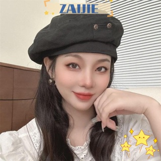 Zaijie24 หมวกเบเร่ต์ หมวกเบเร่ต์ ผ้าฝ้าย ปรับขนาดได้ โพลีโครเมี่ยม ลายศิลปินน่ารัก สําหรับผู้หญิง