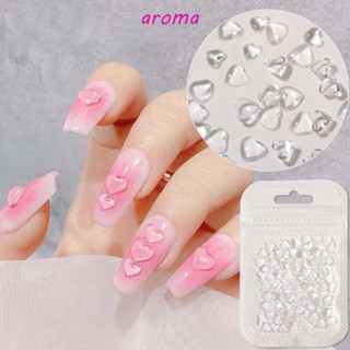 Aroma ชุดเครื่องประดับเรซิ่น 3D สีขาว สําหรับตกแต่งเล็บ