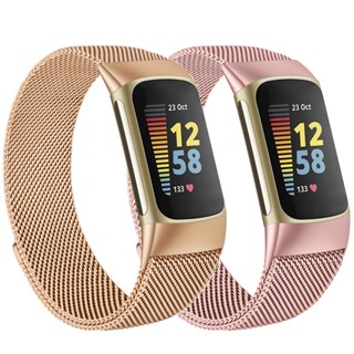 สายนาฬิกาข้อมือโลหะ แม่เหล็ก แบบเปลี่ยน สําหรับ Fitbit Charge 5 Smart Watch Fit bit Charge 5 Correa