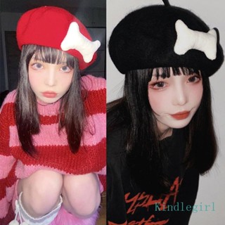 King หมวกเบเร่ต์ แฮนด์เมด ลาย Lolita Lamb Ear Beret หรูหรา สําหรับแฟนสาว Y2K