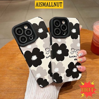 เคสโทรศัพท์มือถือ ป้องกันฝุ่น กันกระแทก ลายดอกไม้ สีดํา สําหรับ IPhone 14 13 11 12 Pro Max 7 8 Plus X XR XSMAX