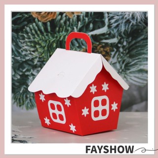 Fay กล่องขนม สีแดง สําหรับตกแต่งปาร์ตี้คริสต์มาส DIY 10 ชิ้น