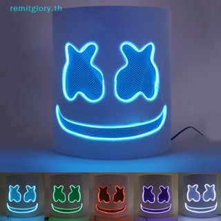 Remitglory หน้ากากคอสเพลย์ รูปหมวกกันน็อค มาร์ชเมลโล่ มีไฟ LED
   Th