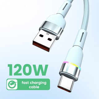 สายชาร์จ USB Type C 6A 120W ชาร์จเร็ว สําหรับ Huawei Sa-ms-u-ng Xiaomi lp-ho-ne