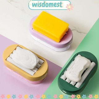 Wisdomest กล่องสบู่ อเนกประสงค์ แบบลูกกลิ้ง พร้อมลูกกลิ้งฟองน้ํา ถอดออกได้ กันลื่น สําหรับซักผ้า ห้องน้ํา