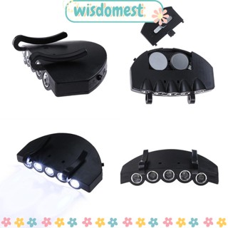 Wisdomest คลิปไฟหน้า LED 5 ดวง สําหรับติดหมวก