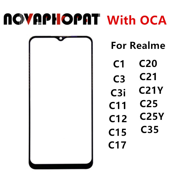 อะไหล่ซ่อมแซมหน้าจอสัมผัส LCD และ OCA สําหรับ Realme C1 C3 C11 C12 C15 C17 C20 C21 C25 C35