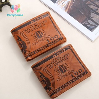 Uvig&gt; ใหม่ กระเป๋าสตางค์หนัง PU ใส่บัตรเครดิต รูปภาพ และเงินดอลลาร์ สหรัฐ สําหรับผู้ชาย
