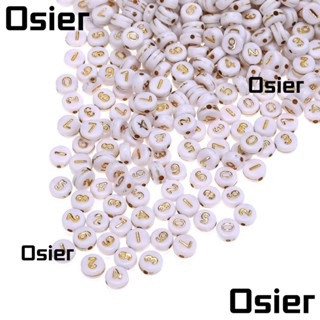 Osier1 ลูกปัดอะคริลิค ทรงกลม ตัวเลขสีทอง และสีขาว คุณภาพสูง 4*7 มม. 500 ชิ้น