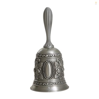 Hand Bell Call Bell Musical Instrument with Floral Pattern for Home School Church Restaurants