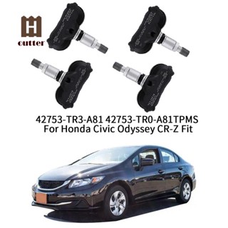 อะไหล่เซนเซอร์วัดความดันลมยางรถยนต์ TPMS แบบเปลี่ยน สําหรับ Honda Civic Odyssey CR-Z Fit 42753-TR3-A81 42753-TR0-A81 4 ชิ้น