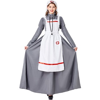 [0709]SZMRP- M-XXL Medieval Medical Uniforms Nurse Uniform Womens Nurses Uniform Suit masqueradeCostume  Drama  Costumes  Role-playing  Stage play  Fancy dress   CVSH