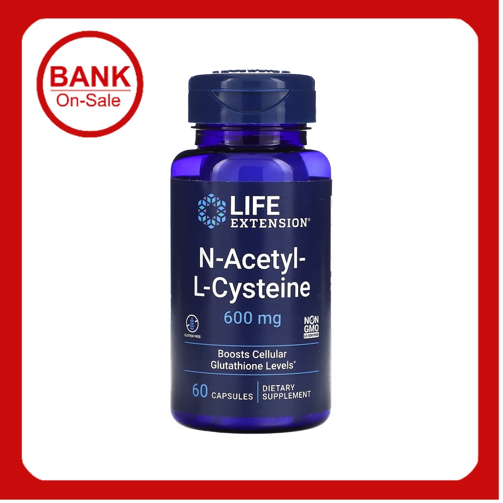 พร้อมส่ง Life Extension, N-Acetyl-L-Cysteine, 600 mg, 60 Capsules