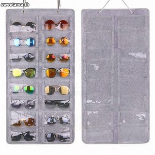 16 Slots Felt Eyeglasses Stand Holder For Sunglasses Glasses Storage Display Hanging Bag Wall Pocket Storage Box Organizer Bags