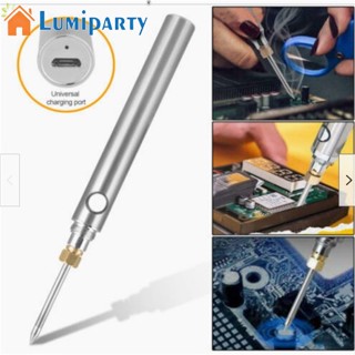 Lumiparty ชุดหัวแร้งไฟฟ้า DC5V 8W เครื่องมือเชื่อม แบบชาร์จ USB พร้อมขาตั้งหัวแร้ง สาย USB