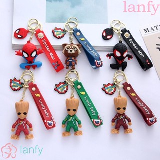 Lanfy พวงกุญแจ จี้ฟิกเกอร์อนิเมะ Groot Marvel ของขวัญวันเกิด สําหรับตกแต่ง