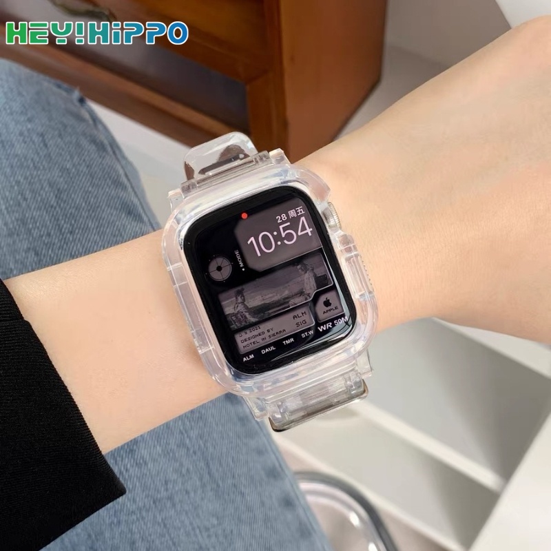 สายนาฬิกาข้อมือ แบบใส สําหรับ iwatch 45 44 42 41 40 38 มม. iwatch series 9 8 7 6 5 SE 4 3