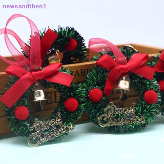 Newsandthen1 บ้านตุ๊กตาจิ๋ว คริสต์มาส พวงมาลัย โมเดล DIY อุปกรณ์ตกแต่ง ของเล่น ดี