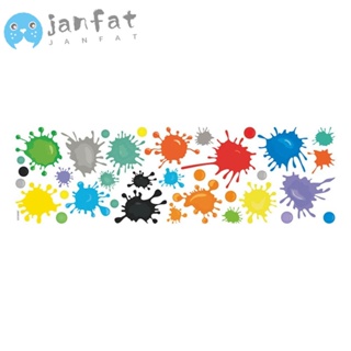 Janfat สติกเกอร์ PVC ลายหมึก หลากสี สําหรับตกแต่งผนังห้องเรียน