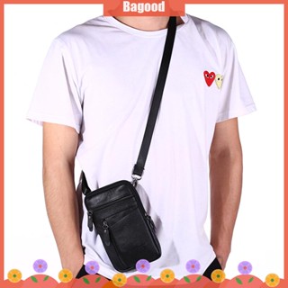 ♪Bagood♪มีสินค้า กระเป๋าสะพายไหล่ หนังแท้ มีซิป ใส่โทรศัพท์ได้ สไตล์นักธุรกิจ สําหรับผู้ชาย