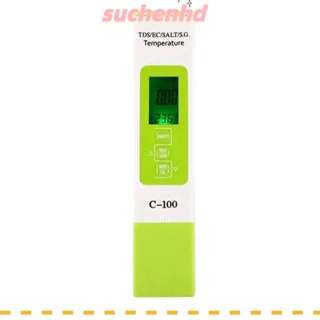 Suchenhd เครื่องวัดอุณหภูมิ PH หน้าจอแบ็คไลท์ ขนาดใหญ่ 5 in 1 ความแม่นยําสูง TDS EC PH ความเค็ม อุณหภูมิ ความเค็มดิจิทัล น้ําดื่ม