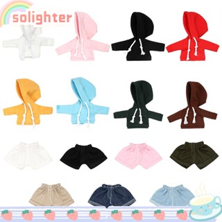 Solighter เสื้อฮู้ด กางเกงขาสั้น แฮนด์เมด อุปกรณ์เสริม สําหรับตุ๊กตา 12~16 ซม.