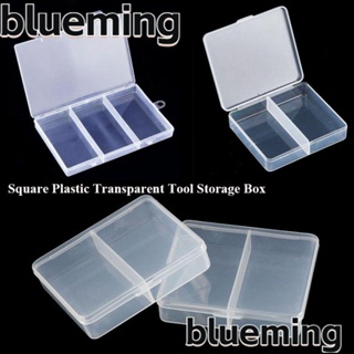 Blueming2 กล่องพลาสติกใส ทรงสี่เหลี่ยม แบบพกพา ทนทาน สําหรับใส่เครื่องประดับ ลูกปัด