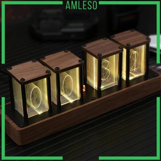 [Amleso] นาฬิกาดิจิทัลตั้งโต๊ะ LED หลากสีสัน สําหรับตกแต่งห้องนอน