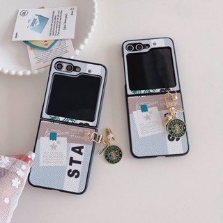 เคสโทรศัพท์มือถือ Pc แบบแข็ง ป้องกันกระแทก ลาย Starbucks Coffee สําหรับ Samsung Galaxy Z Flip 5 4 3