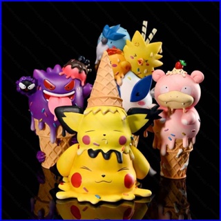 Gp1 ฟิกเกอร์ Pokemon Ice Cream Cone Pikachu Slowpoke Gengar Lugia PG1 ของเล่น สําหรับเด็ก เก็บสะสม