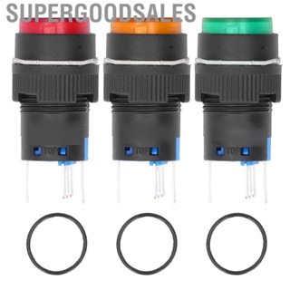 Supergoodsales Button Switch  Momentary 16mm 5 Pin Push Switches with Light for Machine