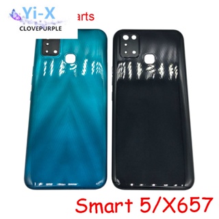  ฝาครอบแบตเตอรี่ด้านหลัง พร้อมเลนส์กล้อง และปุ่มด้านข้าง สําหรับ Infinix Smart 5 X657