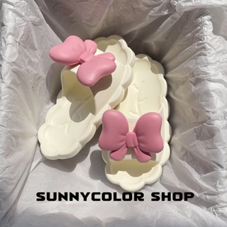 SUNNYCOLOR  รองเท้าแตะหญิง รองเท้าหัวโต แฟชั่น ธรรมดา ใส่สบายๆ 2023ใหม่ FBT23904SD 36Z230909